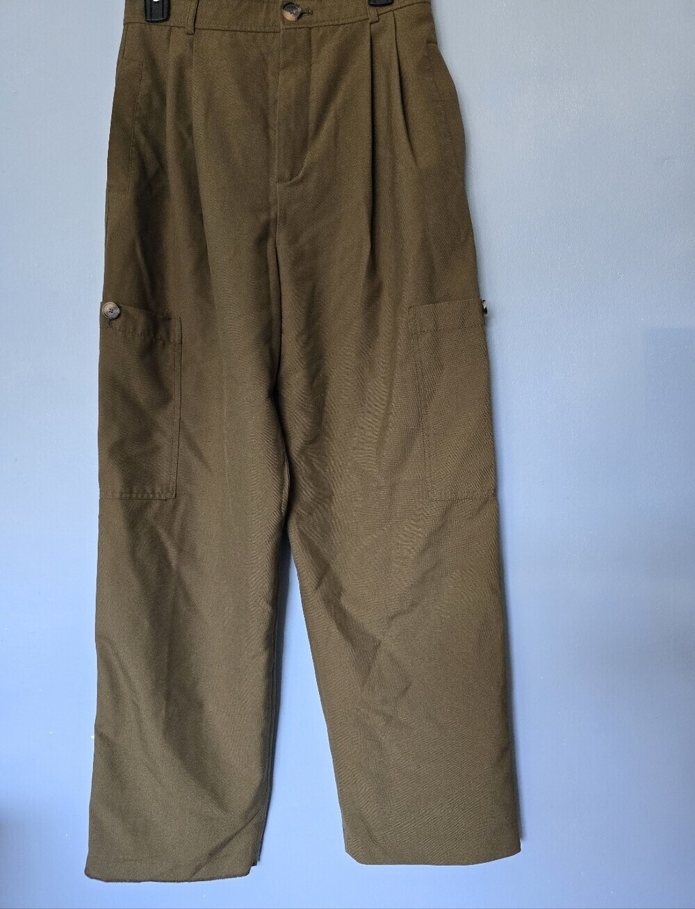 Zara Pleated Cargo Pant Green Size S